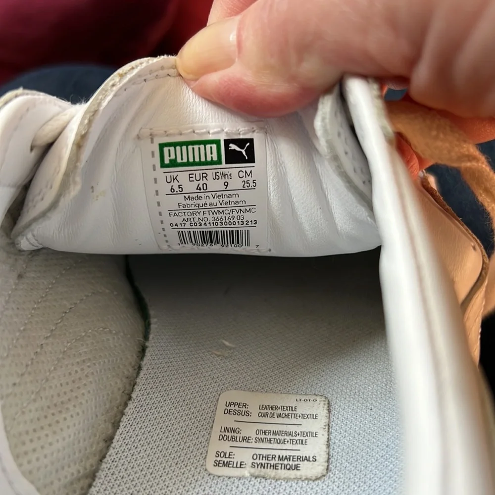 Puma Leather Shoes with Rose Gold Metallic Toe